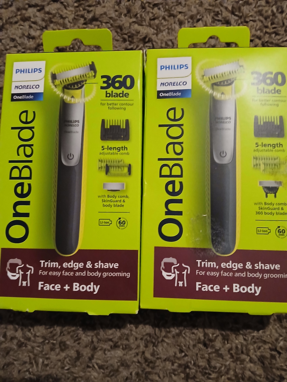 Philips OneBlade Face + Body Trimmer - Lime Green & Black